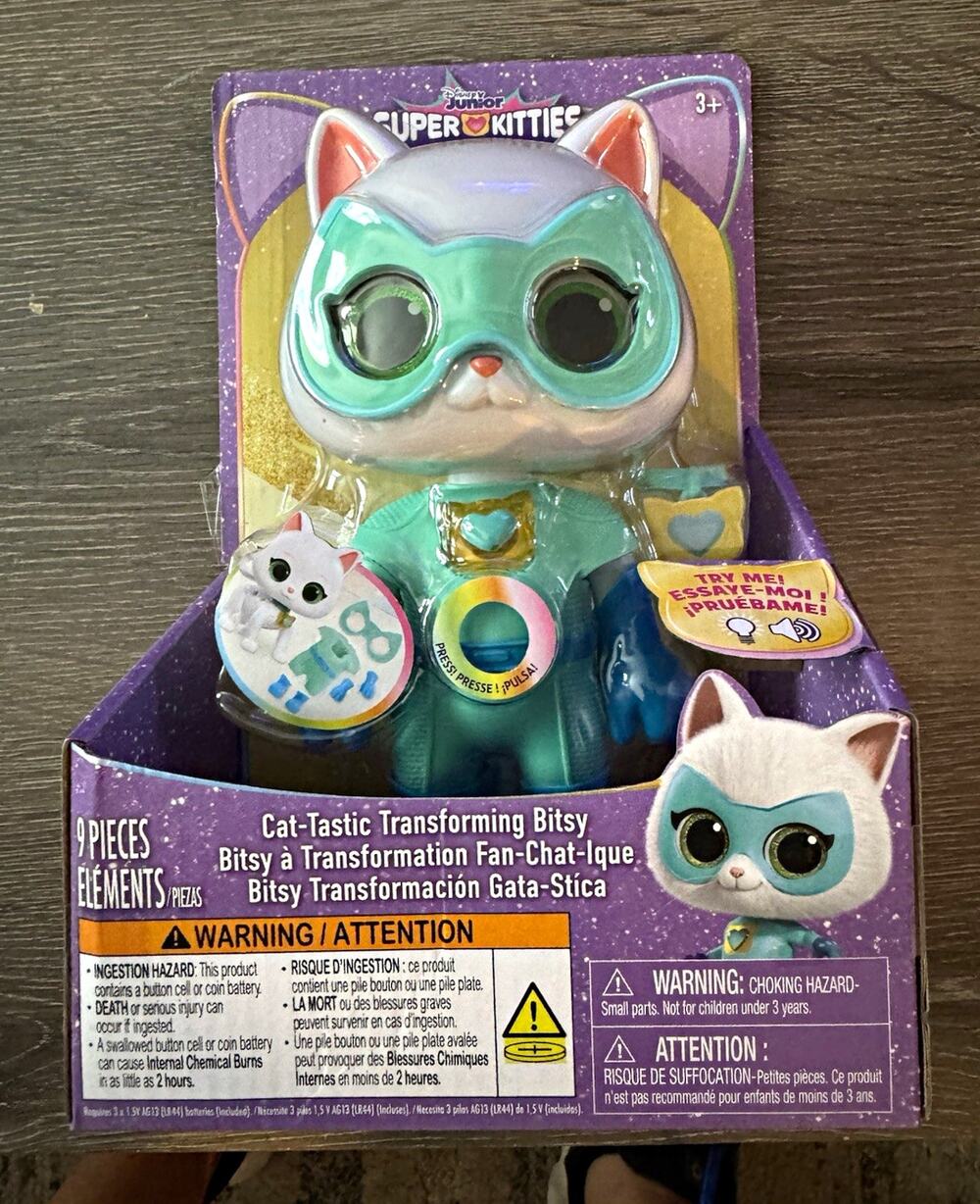Disney Junior SuperKitties Cat-Tastic Transforming Bitsy Figure Toy NEW